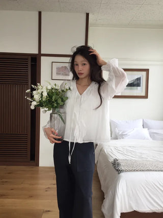 Vintage Washed Straight Cotton Pants