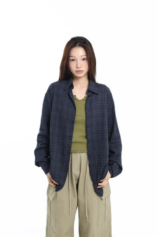 Vintage Mood Oversized Check Shirt