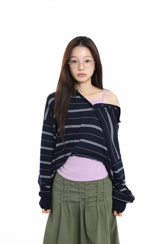 Pintuck Voluminous Layered Khaki Midi Skirt