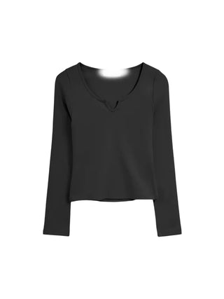 Unique Cut-Neck Stretchy Olive T-Shirt