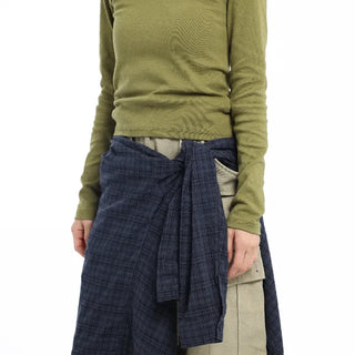 Unique Cut-Neck Stretchy Olive T-Shirt