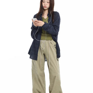 Cargo Pocket Wide Street Khaki Pants