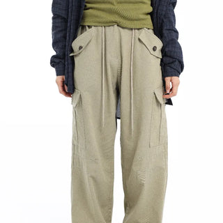 Cargo Pocket Wide Street Khaki Pants