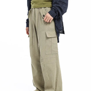 Cargo Pocket Wide Street Khaki Pants