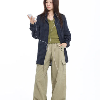 Cargo Pocket Wide Street Khaki Pants