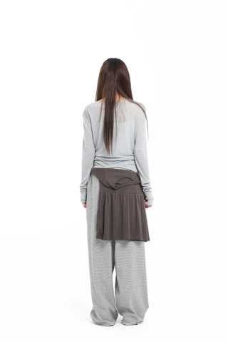 See-through Layered Soft Gray T-shirt