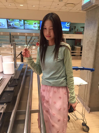 Dot & Stripe Mix Color Block Tee