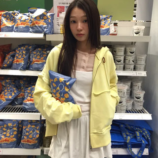 Pastel Yellow Zip-Up Hoodie