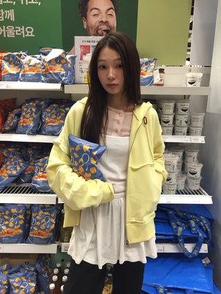 Pastel Yellow Zip-Up Hoodie