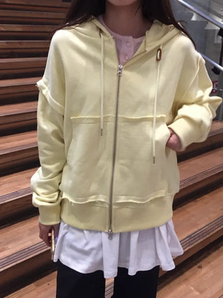 Pastel Yellow Zip-Up Hoodie