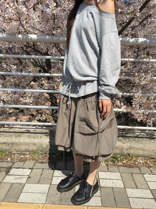 Pintuck Midi Skirt Khaki Skirt
