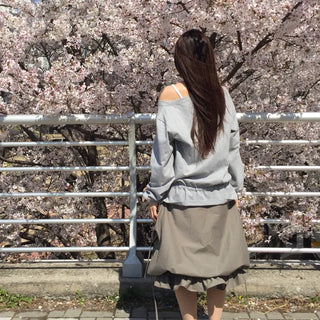 Pintuck Midi Skirt Khaki Skirt