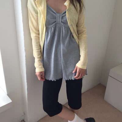 Delicate Fit Linen See-through Cardigan, Summer Knit Top, Outerwear, Prepared for Air Conditioning