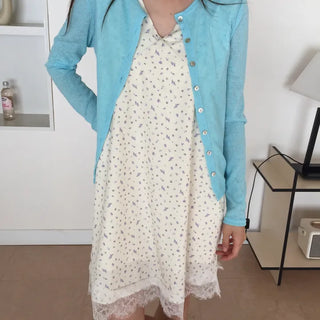 Delicate Fit Linen See-through Cardigan, Summer Knit Top, Outerwear, Prepared for Air Conditioning