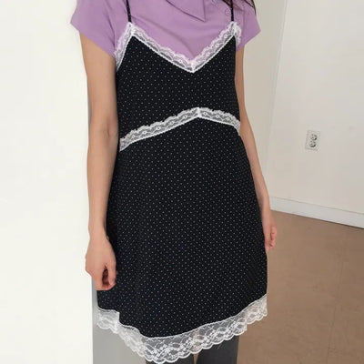 Polka Dot Bustier Sleeveless Dress Mini Summer Dress Date Look Kitsch