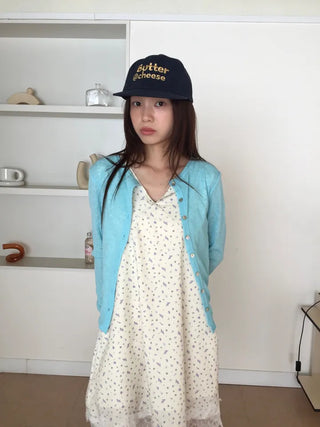 Insanely High-Quality Butter Cheese Lettering Embroidered Ball Cap