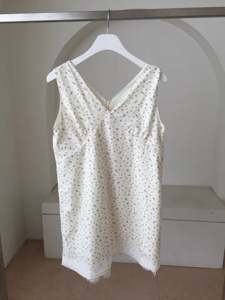 Small Floral Lace Bustier Sleeveless Dress Summer Dress Floral Dress