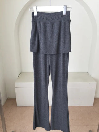 Bootcut Elastic Skirt-Pants Leggings Set-up Pants Skirt Summer Clothes One-mile Wear