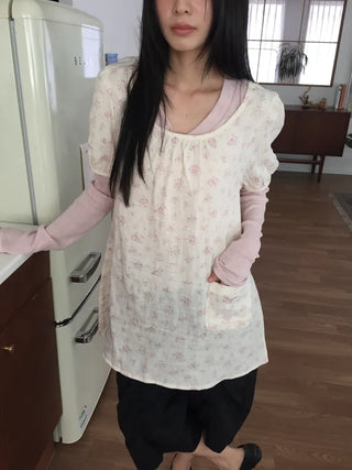 Lace Floral Print Dress Mini Length Slim Fit Vintage Kitsch Look