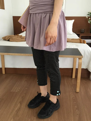 Striped Slim Fit Cropped Pants, Casual Chic, One-mile Wear