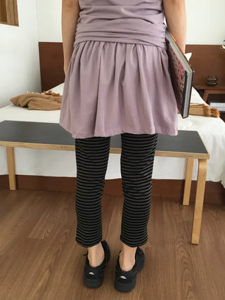 Striped Slim Fit Cropped Pants, Casual Chic, One-mile Wear