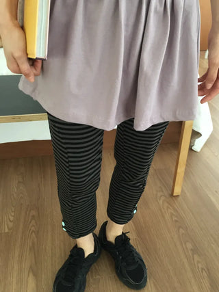 Striped Slim Fit Cropped Pants, Casual Chic, One-mile Wear