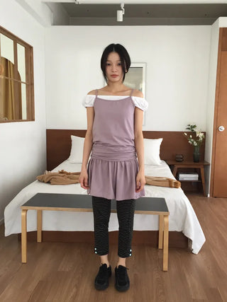 Striped Slim Fit Cropped Pants, Casual Chic, One-mile Wear