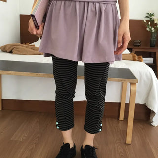Striped Slim Fit Cropped Pants, Casual Chic, One-mile Wear