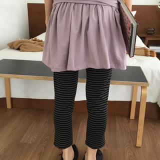 Striped Slim Fit Cropped Pants, Casual Chic, One-mile Wear