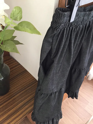 Frilled Tiered Mini Skirt with Elastic Waist Kitsch Vintage Look