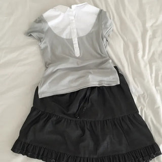 Frilled Tiered Mini Skirt with Elastic Waist Kitsch Vintage Look