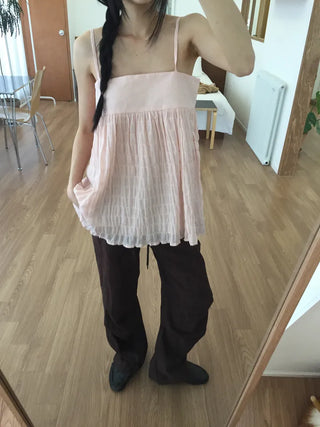 Check Wide Pants Long Length Vintage One-mile Wear Effortless Chic