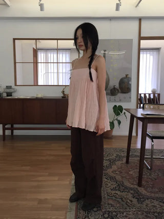 Check Wide Pants Long Length Vintage One-mile Wear Effortless Chic