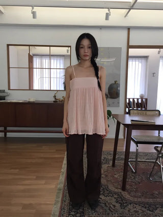 Check Wide Pants Long Length Vintage One-mile Wear Effortless Chic