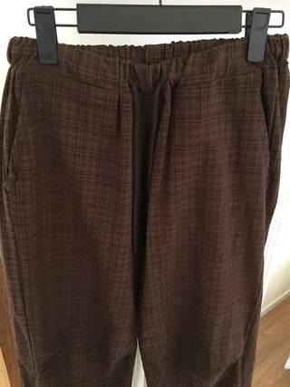 Check Wide Pants Long Length Vintage One-mile Wear Effortless Chic