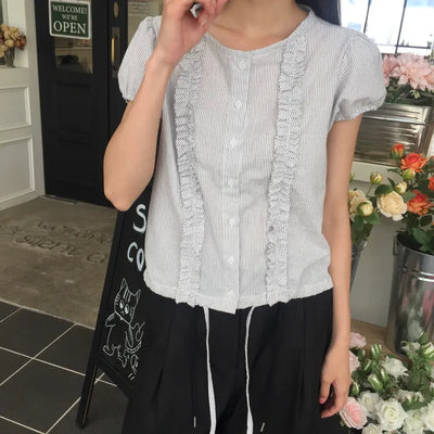 Line Frill Blouse