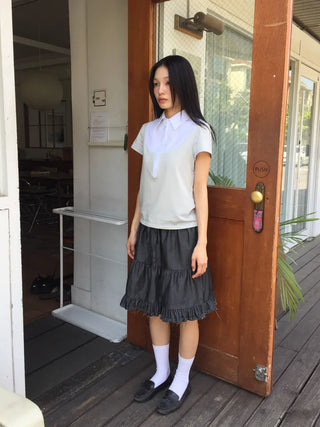 Color-block Polo Shirt Layered Slim Fit Work Look Date Look