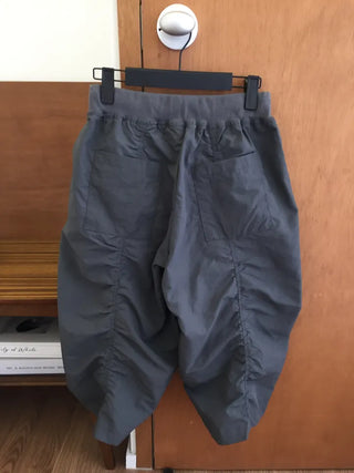 Shirred Jogger Pants, 34 Length, Hipster Street Look, One-mile Wear