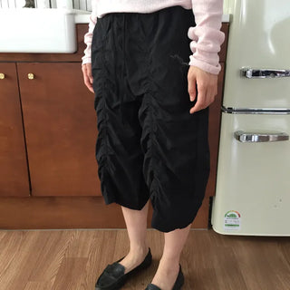 Shirred Jogger Pants, 34 Length, Hipster Street Look, One-mile Wear