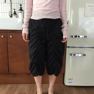 Shirred Jogger Pants, 34 Length, Hipster Street Look, One-mile Wear