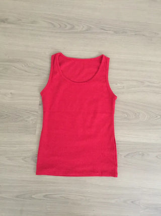 Ribbed Slim Sleeveless Top Basic Fit Vivid Point Look Layered Y2K