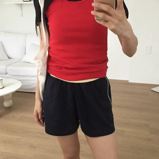 Ribbed Slim Sleeveless Top Basic Fit Vivid Point Look Layered Y2K