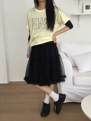 Pixel Teddy Bear Short Sleeve Tee Loose Fit Vintage Nerd Look Kitsch Daily