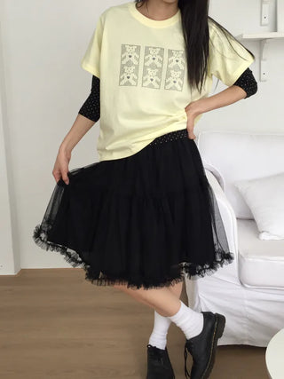 Pixel Teddy Bear Short Sleeve Tee Loose Fit Vintage Nerd Look Kitsch Daily