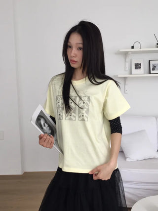 Pixel Teddy Bear Short Sleeve Tee Loose Fit Vintage Nerd Look Kitsch Daily