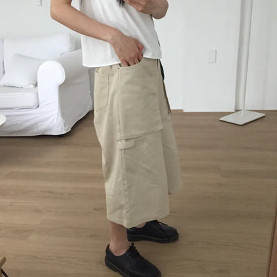 Cargo Wide Pants Straight Fit Vintage Look Workwear Daily