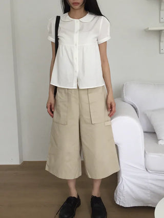 Cargo Wide Pants Straight Fit Vintage Look Workwear Daily