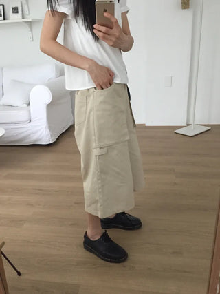 Cargo Wide Pants Straight Fit Vintage Look Workwear Daily