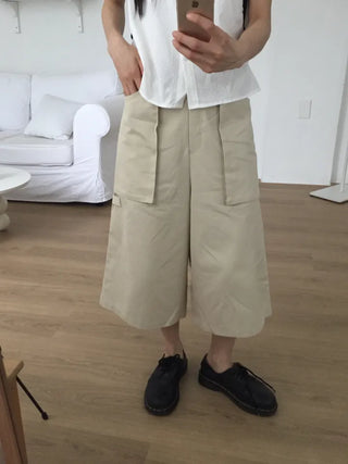 Cargo Wide Pants Straight Fit Vintage Look Workwear Daily
