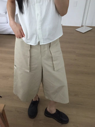 Cargo Wide Pants Straight Fit Vintage Look Workwear Daily